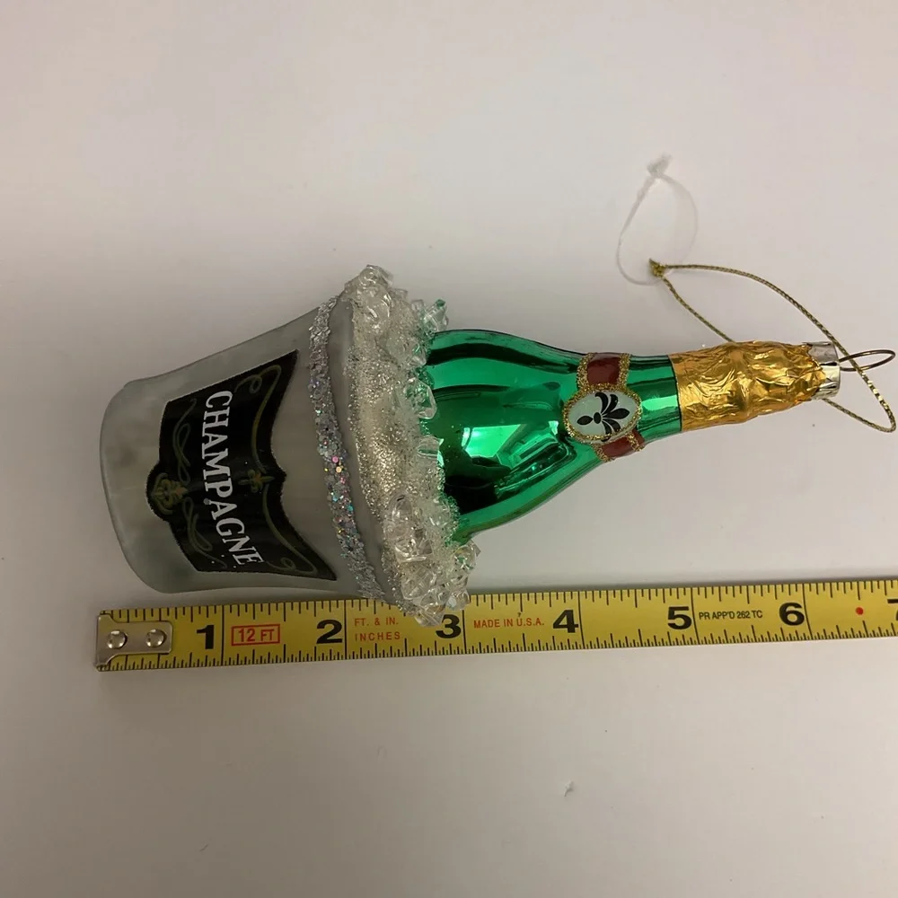 SILVER TREE GLASS CHAMPAGNE BUCKET AND BOTTLE 5.5” NWOT - Picture 12 of 13